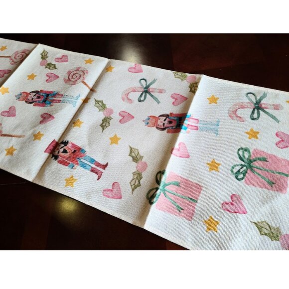 Nutcracker Table Runner Xmas Party Christmas Decor Holiday Decorative Cloth 72" - Picture 5 of 15